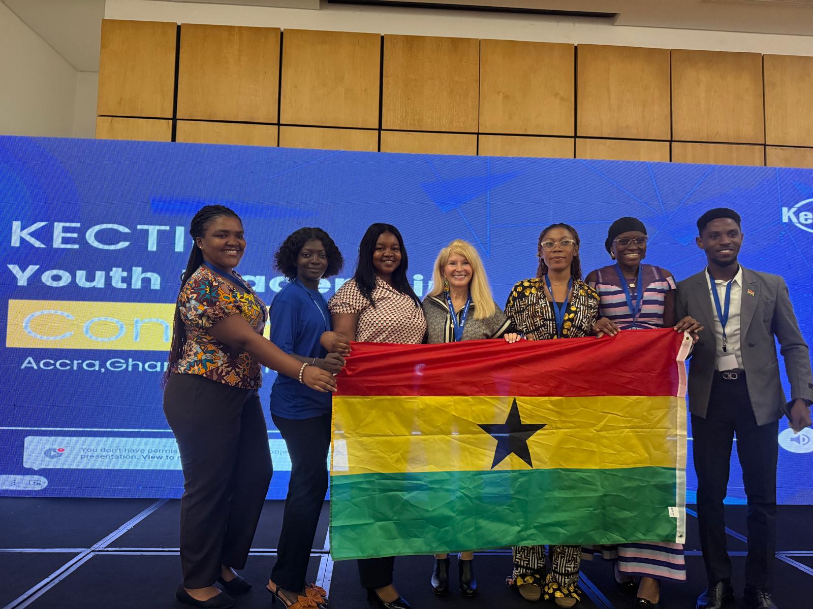 Kectil participant group with the Ghana flag.