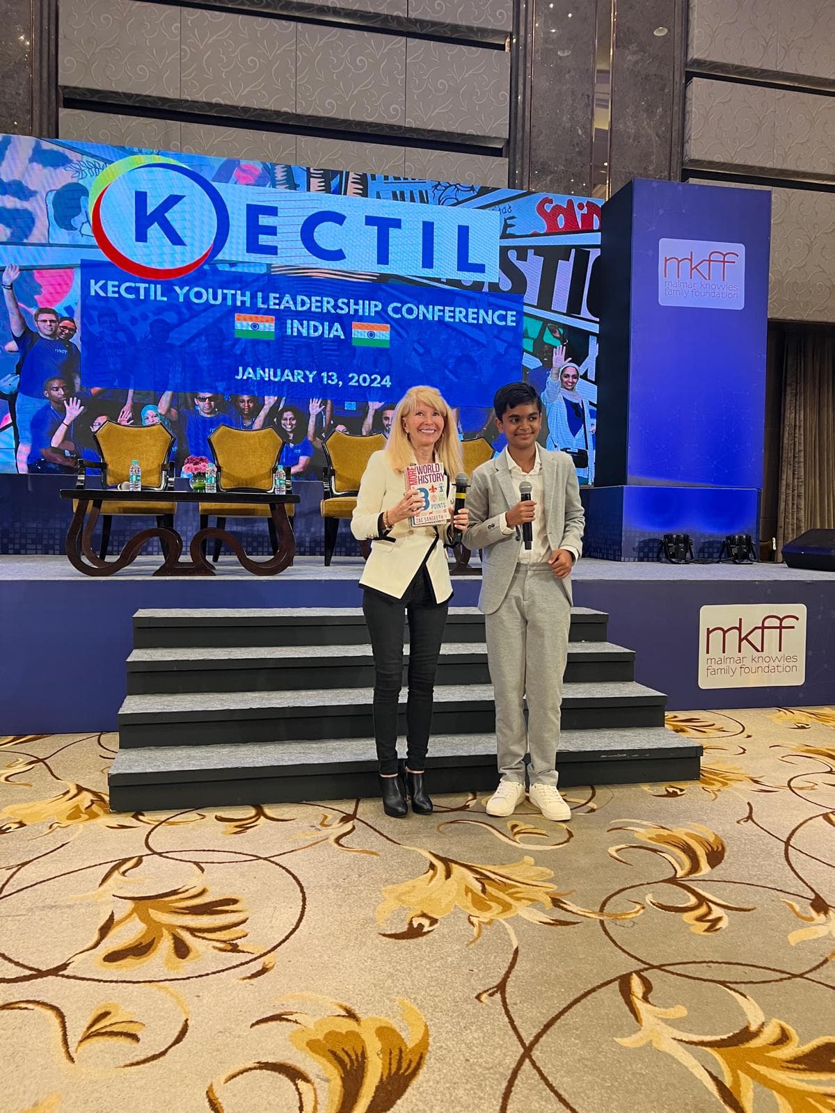 Kectil youth leadership conference group on stage.
